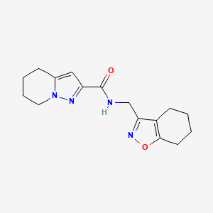 molecular formula C16H20N4O2 B6796023 N-(4,5,6,7-tetrahydro-1,2-benzoxazol-3-ylmethyl)-4,5,6,7-tetrahydropyrazolo[1,5-a]pyridine-2-carboxamide 