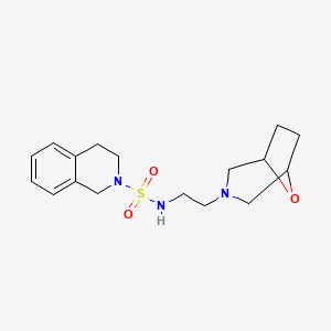 molecular formula C17H25N3O3S B6796157 N-[2-(8-oxa-3-azabicyclo[3.2.1]octan-3-yl)ethyl]-3,4-dihydro-1H-isoquinoline-2-sulfonamide 