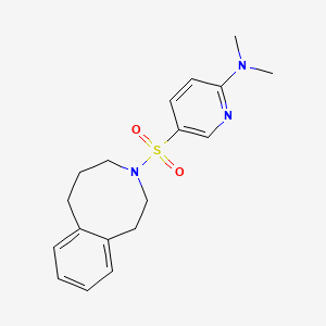molecular formula C18H23N3O2S B6796204 N,N-dimethyl-5-(2,4,5,6-tetrahydro-1H-3-benzazocin-3-ylsulfonyl)pyridin-2-amine 