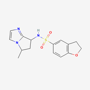molecular formula C15H17N3O3S B6796260 N-(5-methyl-6,7-dihydro-5H-pyrrolo[1,2-a]imidazol-7-yl)-2,3-dihydro-1-benzofuran-5-sulfonamide 
