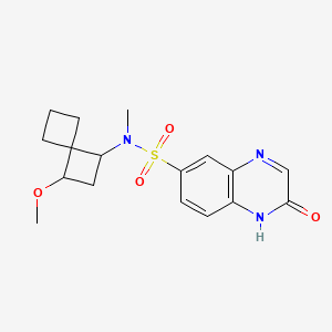 molecular formula C17H21N3O4S B6796319 N-(3-methoxyspiro[3.3]heptan-1-yl)-N-methyl-2-oxo-1H-quinoxaline-6-sulfonamide 