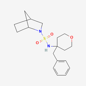 molecular formula C18H26N2O3S B6796342 N-(4-benzyloxan-4-yl)-2-azabicyclo[2.2.1]heptane-2-sulfonamide 