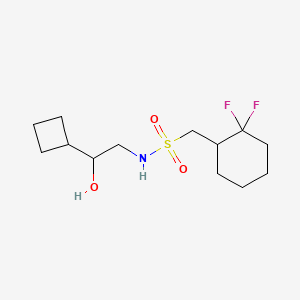 molecular formula C13H23F2NO3S B6796354 N-(2-cyclobutyl-2-hydroxyethyl)-1-(2,2-difluorocyclohexyl)methanesulfonamide 