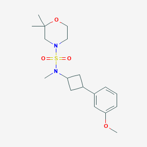 molecular formula C18H28N2O4S B6796357 N-[3-(3-methoxyphenyl)cyclobutyl]-N,2,2-trimethylmorpholine-4-sulfonamide 