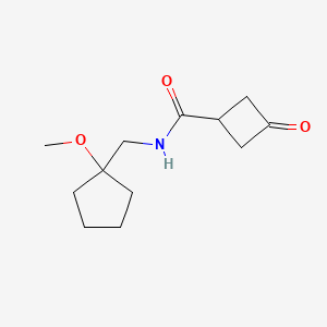 molecular formula C12H19NO3 B6796513 N-[(1-methoxycyclopentyl)methyl]-3-oxocyclobutane-1-carboxamide 