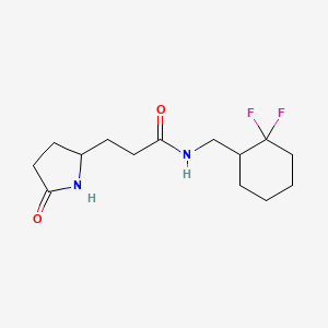 molecular formula C14H22F2N2O2 B6796593 N-[(2,2-difluorocyclohexyl)methyl]-3-(5-oxopyrrolidin-2-yl)propanamide 
