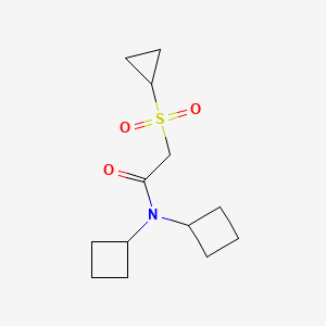 molecular formula C13H21NO3S B6796607 N,N-di(cyclobutyl)-2-cyclopropylsulfonylacetamide 