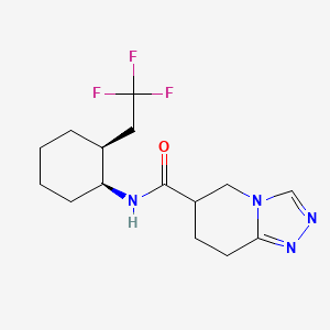 molecular formula C15H21F3N4O B6796653 N-[(1S,2S)-2-(2,2,2-trifluoroethyl)cyclohexyl]-5,6,7,8-tetrahydro-[1,2,4]triazolo[4,3-a]pyridine-6-carboxamide 