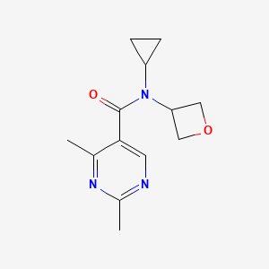 molecular formula C13H17N3O2 B6796719 N-cyclopropyl-2,4-dimethyl-N-(oxetan-3-yl)pyrimidine-5-carboxamide 