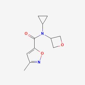 molecular formula C11H14N2O3 B6796732 N-cyclopropyl-3-methyl-N-(oxetan-3-yl)-1,2-oxazole-5-carboxamide 