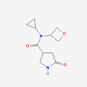 molecular formula C11H16N2O3 B6796733 N-cyclopropyl-N-(oxetan-3-yl)-5-oxopyrrolidine-3-carboxamide 