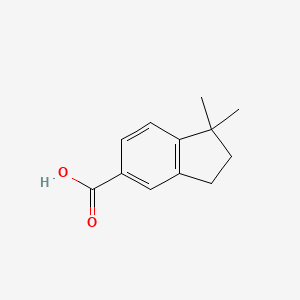 molecular formula C12H14O2 B6796746 1,1-dimethyl-2,3-dihydro-1H-indene-5-carboxylic acid 
