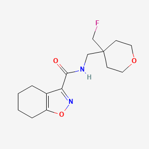 molecular formula C15H21FN2O3 B6796774 N-[[4-(fluoromethyl)oxan-4-yl]methyl]-4,5,6,7-tetrahydro-1,2-benzoxazole-3-carboxamide 