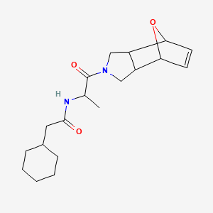 molecular formula C19H28N2O3 B6796804 N-[1-(1,3,3a,4,7,7a-hexahydro-4,7-epoxyisoindol-2-yl)-1-oxopropan-2-yl]-2-cyclohexylacetamide 
