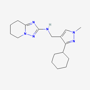 molecular formula C17H26N6 B6796974 N-[(3-cyclohexyl-1-methylpyrazol-4-yl)methyl]-5,6,7,8-tetrahydro-[1,2,4]triazolo[1,5-a]pyridin-2-amine 