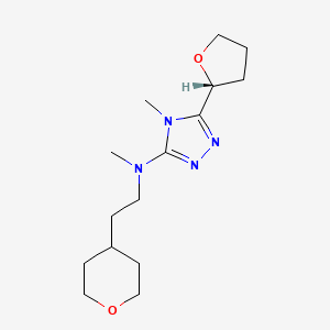 molecular formula C15H26N4O2 B6797177 N,4-dimethyl-N-[2-(oxan-4-yl)ethyl]-5-[(2R)-oxolan-2-yl]-1,2,4-triazol-3-amine 