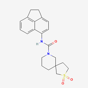 molecular formula C21H24N2O3S B6797312 N-(1,2-dihydroacenaphthylen-5-yl)-2,2-dioxo-2lambda6-thia-9-azaspiro[4.5]decane-9-carboxamide 