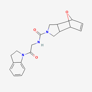 molecular formula C19H21N3O3 B6797333 N-[2-(2,3-dihydroindol-1-yl)-2-oxoethyl]-1,3,3a,4,7,7a-hexahydro-4,7-epoxyisoindole-2-carboxamide 