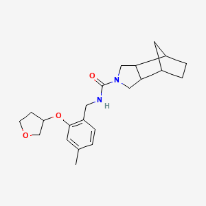 molecular formula C22H30N2O3 B6797430 N-[[4-methyl-2-(oxolan-3-yloxy)phenyl]methyl]-4-azatricyclo[5.2.1.02,6]decane-4-carboxamide 