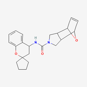 molecular formula C22H26N2O3 B6797438 N-spiro[3,4-dihydrochromene-2,1'-cyclopentane]-4-yl-1,3,3a,4,7,7a-hexahydro-4,7-epoxyisoindole-2-carboxamide 