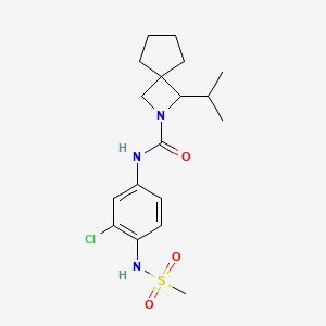 molecular formula C18H26ClN3O3S B6797518 N-[3-chloro-4-(methanesulfonamido)phenyl]-3-propan-2-yl-2-azaspiro[3.4]octane-2-carboxamide 