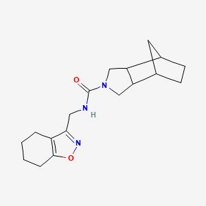 molecular formula C18H25N3O2 B6797615 N-(4,5,6,7-tetrahydro-1,2-benzoxazol-3-ylmethyl)-4-azatricyclo[5.2.1.02,6]decane-4-carboxamide 