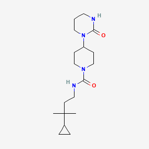 molecular formula C18H32N4O2 B6797692 N-(3-cyclopropyl-3-methylbutyl)-4-(2-oxo-1,3-diazinan-1-yl)piperidine-1-carboxamide 