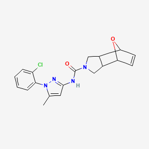 molecular formula C19H19ClN4O2 B6797702 N-[1-(2-chlorophenyl)-5-methylpyrazol-3-yl]-1,3,3a,4,7,7a-hexahydro-4,7-epoxyisoindole-2-carboxamide 