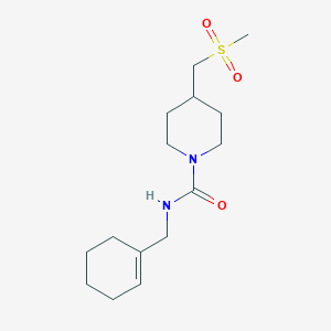 molecular formula C15H26N2O3S B6797759 N-(cyclohexen-1-ylmethyl)-4-(methylsulfonylmethyl)piperidine-1-carboxamide 
