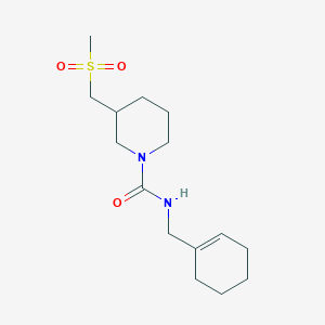 molecular formula C15H26N2O3S B6797776 N-(cyclohexen-1-ylmethyl)-3-(methylsulfonylmethyl)piperidine-1-carboxamide 