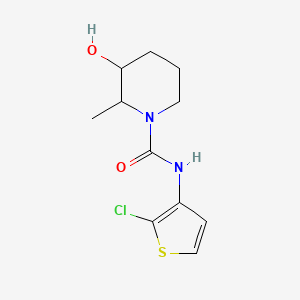 molecular formula C11H15ClN2O2S B6797839 N-(2-chlorothiophen-3-yl)-3-hydroxy-2-methylpiperidine-1-carboxamide 