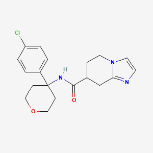molecular formula C19H22ClN3O2 B6797841 N-[4-(4-chlorophenyl)oxan-4-yl]-5,6,7,8-tetrahydroimidazo[1,2-a]pyridine-7-carboxamide 