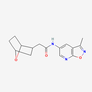 molecular formula C15H17N3O3 B6797855 N-(3-methyl-[1,2]oxazolo[5,4-b]pyridin-5-yl)-2-(7-oxabicyclo[2.2.1]heptan-2-yl)acetamide 