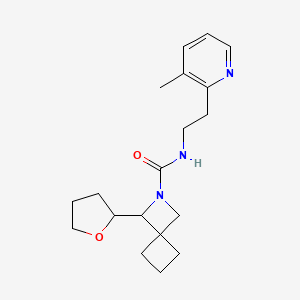 molecular formula C19H27N3O2 B6797946 N-[2-(3-methylpyridin-2-yl)ethyl]-3-(oxolan-2-yl)-2-azaspiro[3.3]heptane-2-carboxamide 