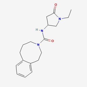 molecular formula C18H25N3O2 B6797974 N-(1-ethyl-5-oxopyrrolidin-3-yl)-2,4,5,6-tetrahydro-1H-3-benzazocine-3-carboxamide 