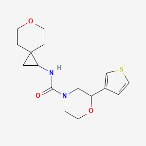 molecular formula C16H22N2O3S B6797977 N-(6-oxaspiro[2.5]octan-2-yl)-2-thiophen-3-ylmorpholine-4-carboxamide 
