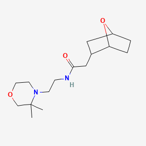 molecular formula C16H28N2O3 B6797981 N-[2-(3,3-dimethylmorpholin-4-yl)ethyl]-2-(7-oxabicyclo[2.2.1]heptan-2-yl)acetamide 