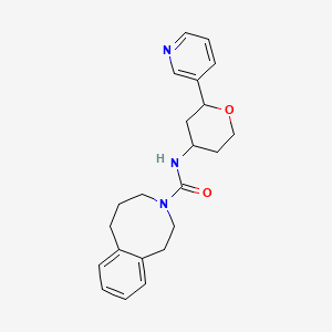 molecular formula C22H27N3O2 B6798029 N-(2-pyridin-3-yloxan-4-yl)-2,4,5,6-tetrahydro-1H-3-benzazocine-3-carboxamide 
