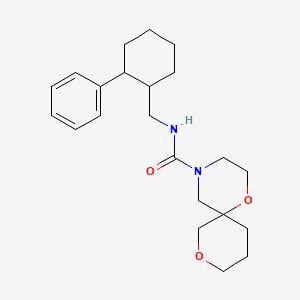 molecular formula C22H32N2O3 B6798131 N-[(2-phenylcyclohexyl)methyl]-1,8-dioxa-4-azaspiro[5.5]undecane-4-carboxamide 