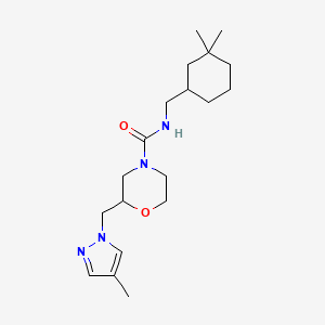 molecular formula C19H32N4O2 B6798176 N-[(3,3-dimethylcyclohexyl)methyl]-2-[(4-methylpyrazol-1-yl)methyl]morpholine-4-carboxamide 