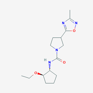 molecular formula C15H24N4O3 B6798188 N-[(1R,2R)-2-ethoxycyclopentyl]-3-(3-methyl-1,2,4-oxadiazol-5-yl)pyrrolidine-1-carboxamide 