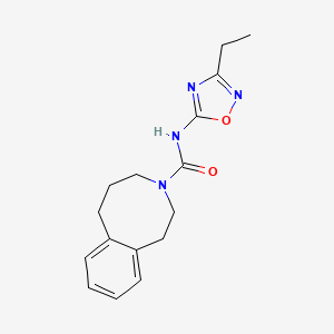 molecular formula C16H20N4O2 B6798204 N-(3-ethyl-1,2,4-oxadiazol-5-yl)-2,4,5,6-tetrahydro-1H-3-benzazocine-3-carboxamide 