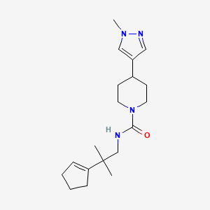 molecular formula C19H30N4O B6798237 N-[2-(cyclopenten-1-yl)-2-methylpropyl]-4-(1-methylpyrazol-4-yl)piperidine-1-carboxamide 