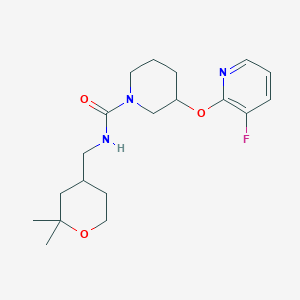 molecular formula C19H28FN3O3 B6798264 N-[(2,2-dimethyloxan-4-yl)methyl]-3-(3-fluoropyridin-2-yl)oxypiperidine-1-carboxamide 