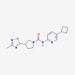 molecular formula C17H21N5O2 B6798389 N-(5-cyclobutylpyridin-2-yl)-3-(3-methyl-1,2,4-oxadiazol-5-yl)pyrrolidine-1-carboxamide 