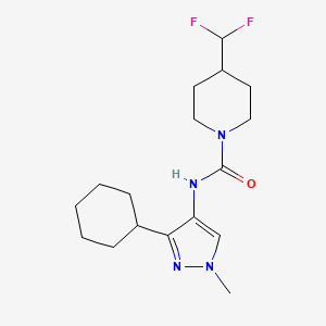molecular formula C17H26F2N4O B6798465 N-(3-cyclohexyl-1-methylpyrazol-4-yl)-4-(difluoromethyl)piperidine-1-carboxamide 