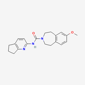 molecular formula C20H23N3O2 B6798581 N-(6,7-dihydro-5H-cyclopenta[b]pyridin-2-yl)-7-methoxy-1,2,4,5-tetrahydro-3-benzazepine-3-carboxamide 