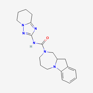 molecular formula C19H24N6O B6798594 N-(5,6,7,8-tetrahydro-[1,2,4]triazolo[1,5-a]pyridin-2-yl)-1,3,4,5,11,11a-hexahydro-[1,4]diazepino[1,2-a]indole-2-carboxamide 