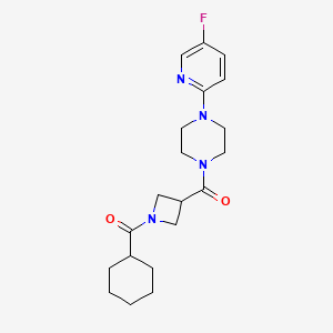 molecular formula C20H27FN4O2 B6798673 Cyclohexyl-[3-[4-(5-fluoropyridin-2-yl)piperazine-1-carbonyl]azetidin-1-yl]methanone 