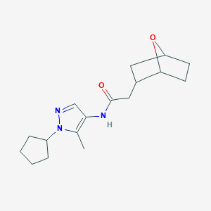 molecular formula C17H25N3O2 B6798756 N-(1-cyclopentyl-5-methylpyrazol-4-yl)-2-(7-oxabicyclo[2.2.1]heptan-2-yl)acetamide 